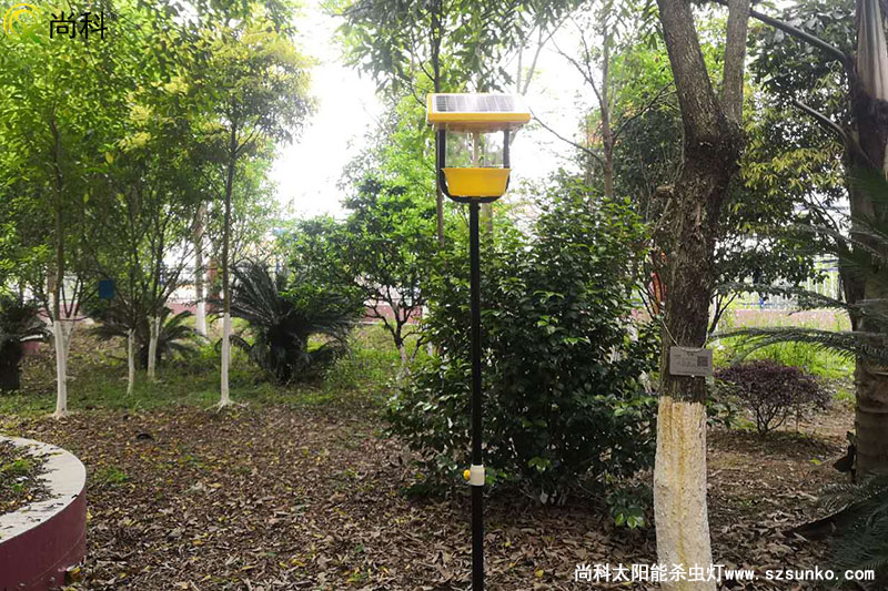 廣西南寧殺蟲燈用于某單位園林公園效果圖片